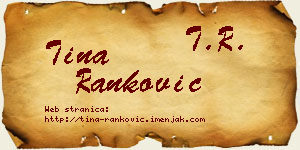 Tina Ranković vizit kartica